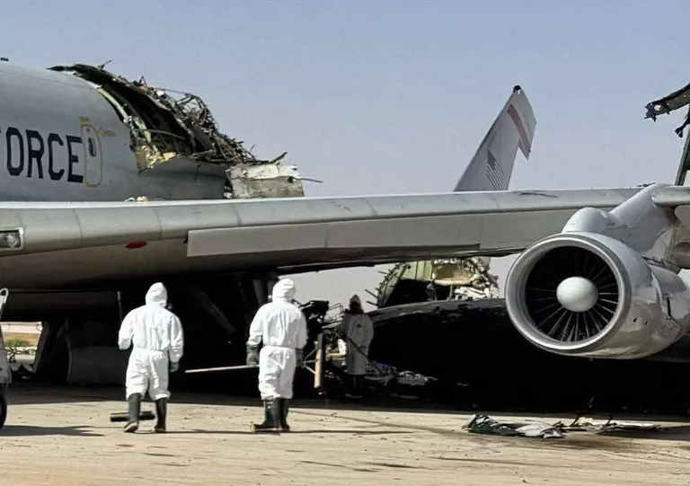 Archived image accompanying: Iran Missile Strike Destroys U.S. E-3 AWACS Jet at Saudi Prince Sultan Base