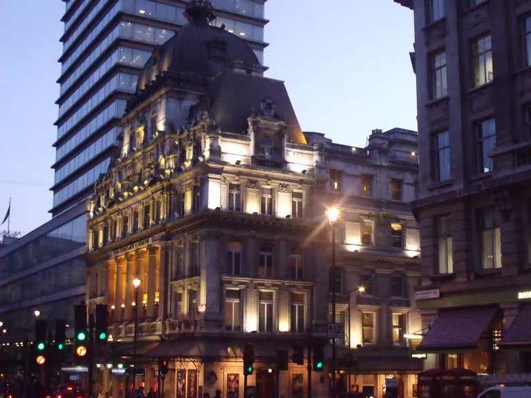 His Majesty's Theatre on Haymarket in London, home of The Phantom of the Opera's original West End production.