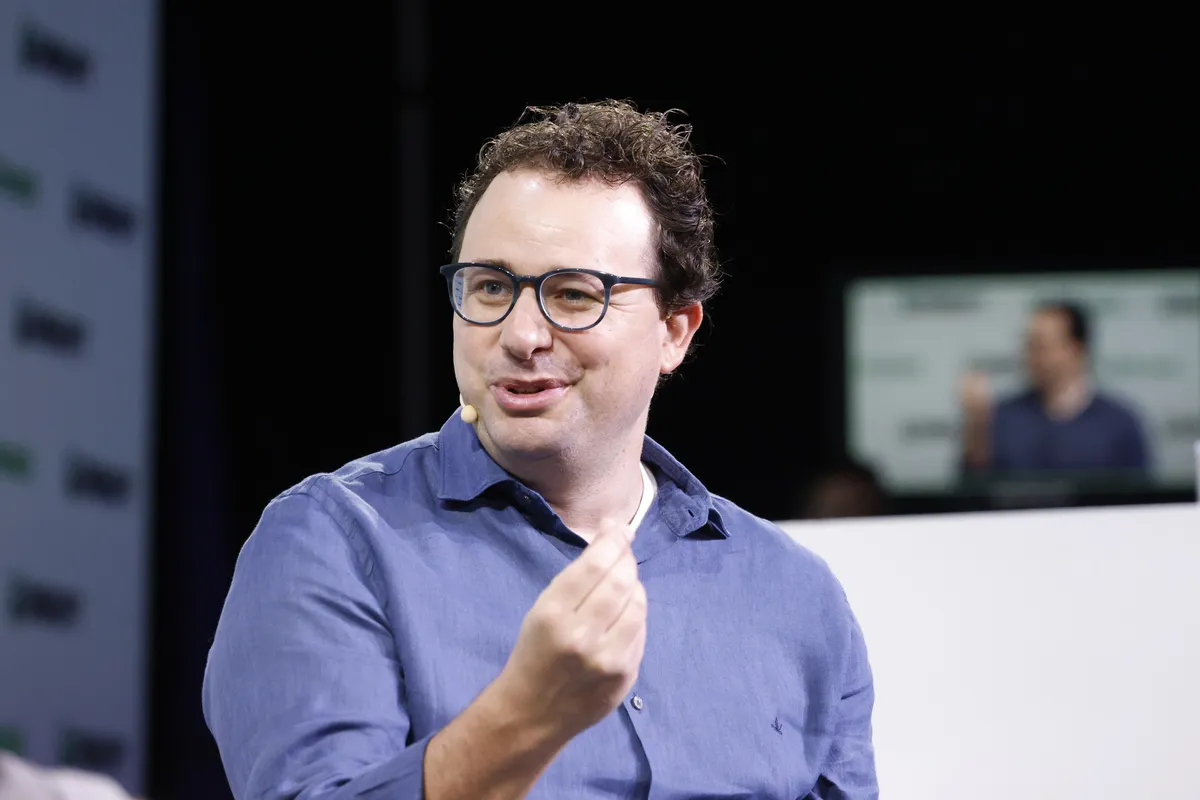 Anthropic CEO Dario Amodei speaks onstage at TechCrunch Disrupt 2023 in San Francisco.