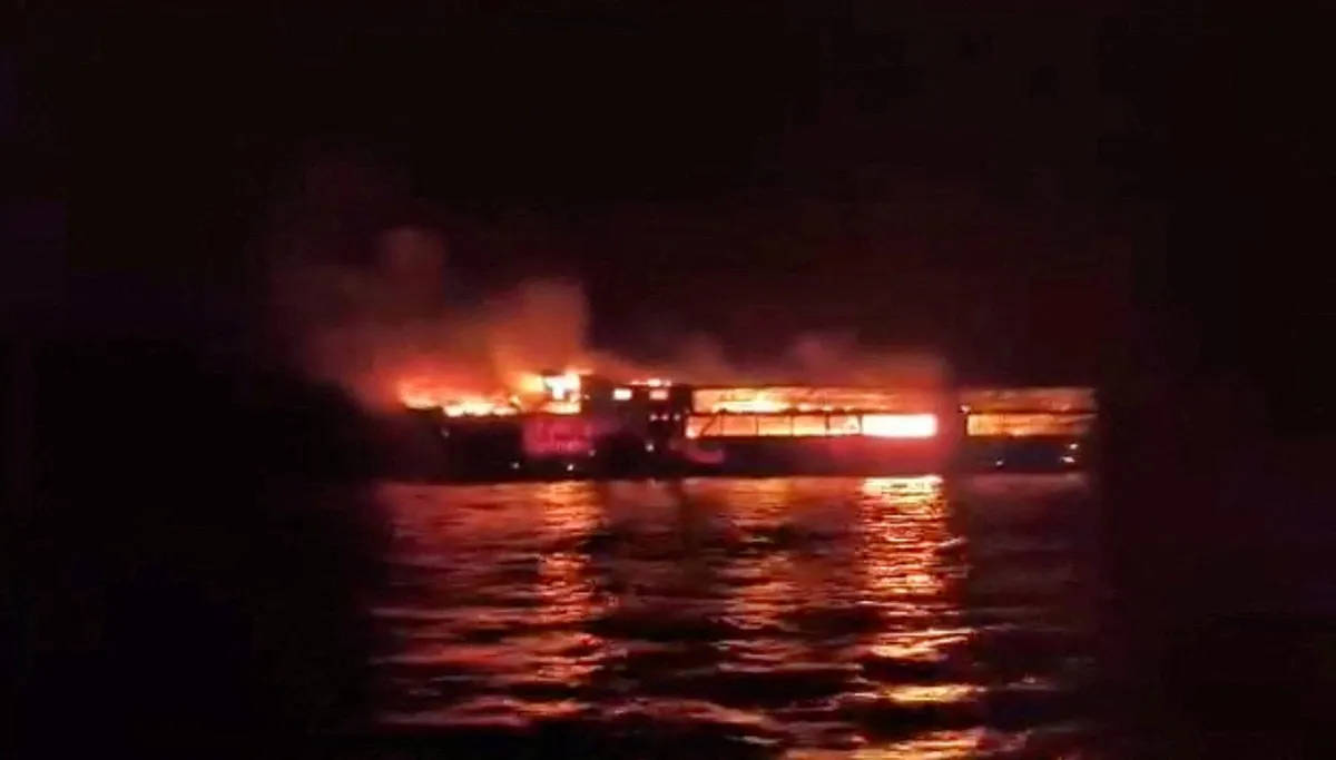 Archived image accompanying: Philippines ferry blaze kills five as dozens remain missing