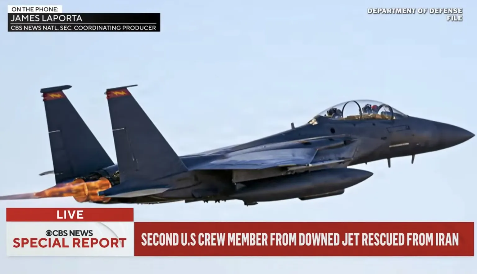 Archived image accompanying: U.S. Rescues F-15E Crew Member from Iran in High-Risk 48-Hour Operation