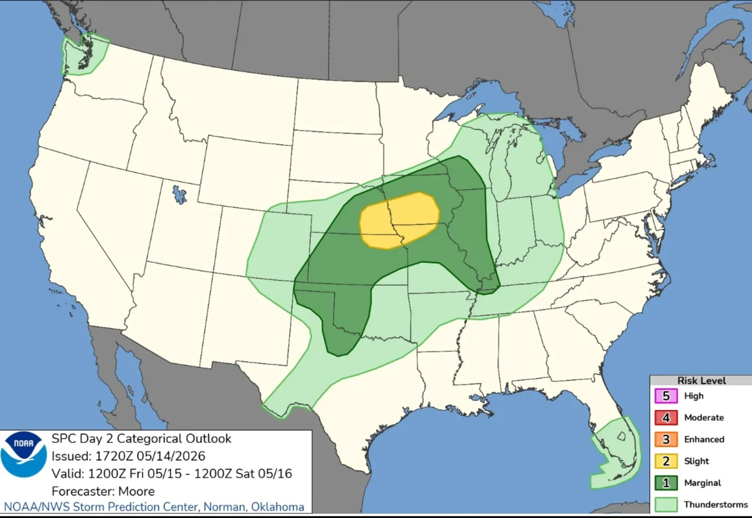 Archived image accompanying: Storm Prediction Center Warns Level 4 Severe Weather Risk Across Kansas, Nebraska