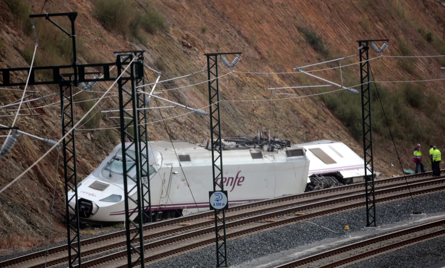 Archived image accompanying: Spain Probes Deadly High-Speed Train Crash Near Adamuz Killing 39 Passengers