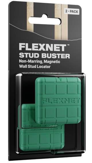 Flexnet Stud Buster magnetic stud finder retail packaging